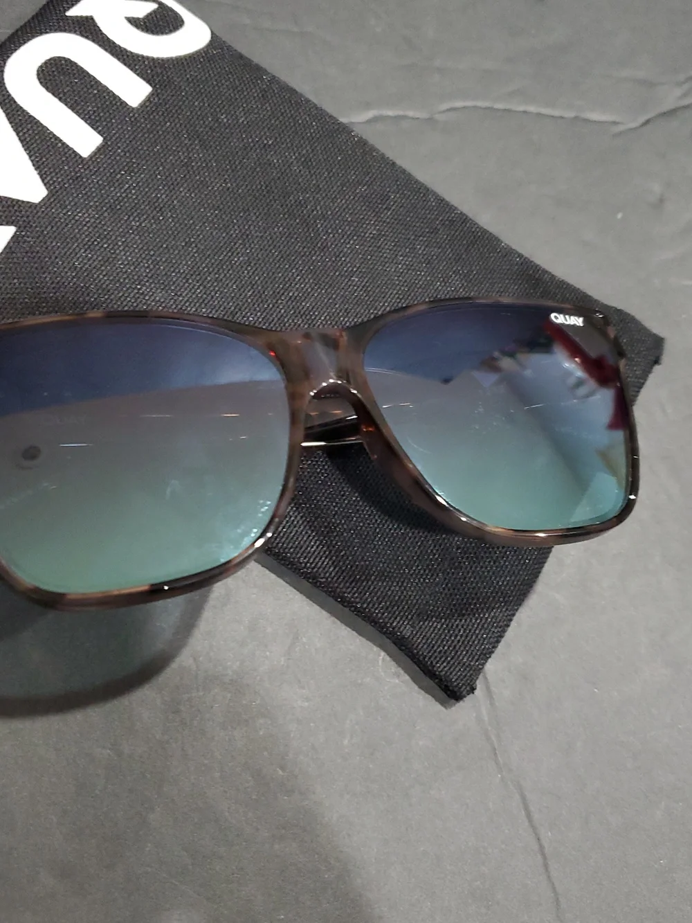 Quay after party oversized square tortoiseshell multi reflective sunglasses new‎